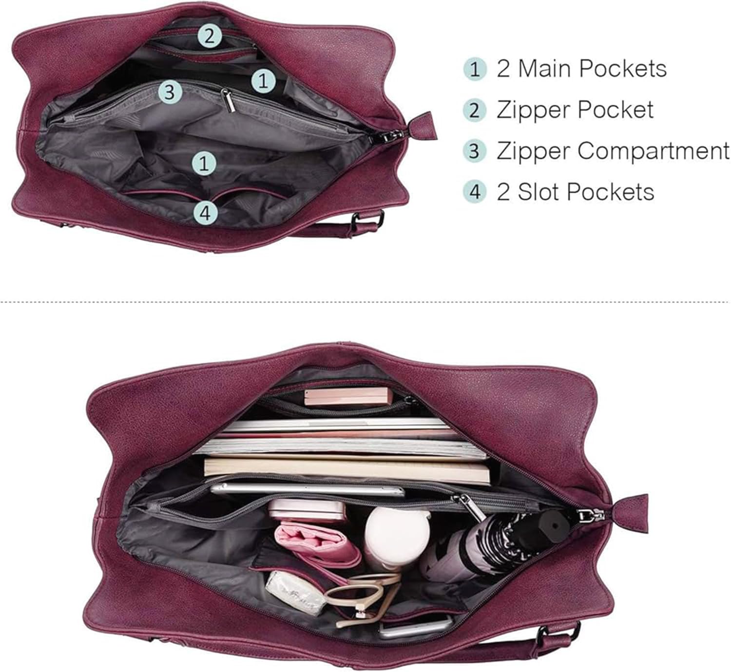 INOVERA (LABEL) Hand Bags for Women Combo - Faux Leather Stylish Ladies Handbag Purse - Crossbody Shoulder Sling Bag with Adjustable Strap
