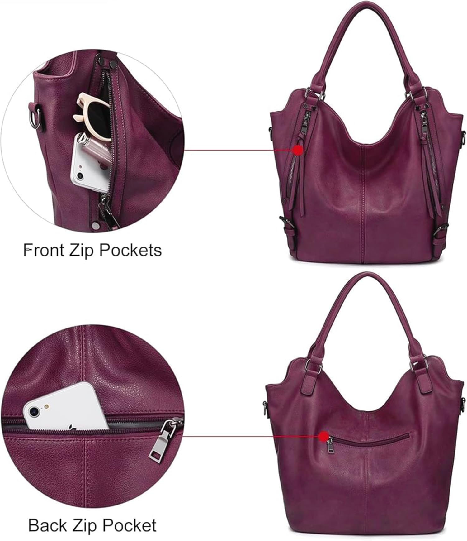 INOVERA (LABEL) Hand Bags for Women Combo - Faux Leather Stylish Ladies Handbag Purse - Crossbody Shoulder Sling Bag with Adjustable Strap