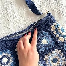 Lemura  Handmade Crochet Blue Sling Bag
